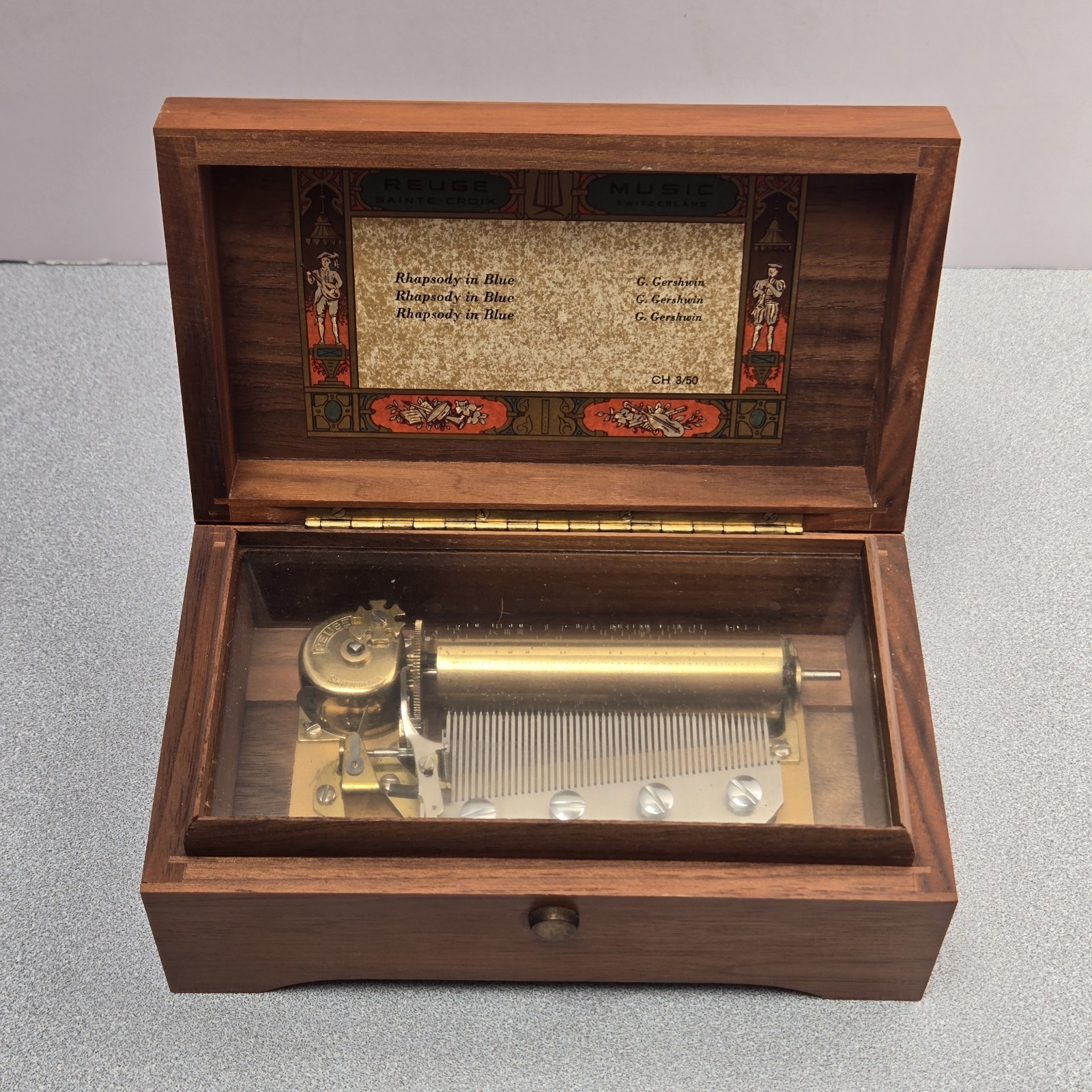 Reuge Switzerland Saint Croix Music Box G. Gershwin Working CH 3/50
