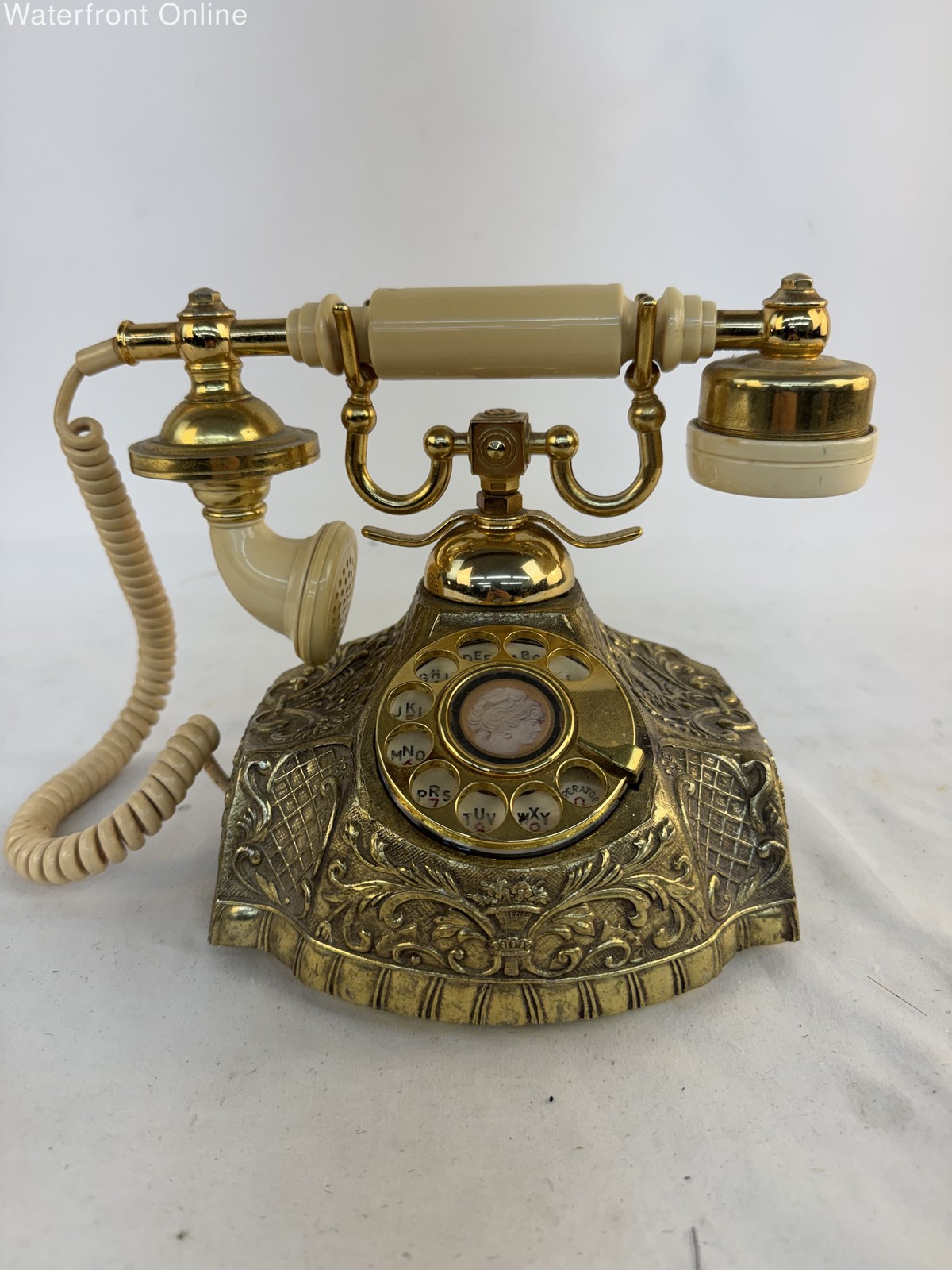 VTG 70's Ornate Brass Rotary Phone Electra Hollywood Regency - Decor/Restoration