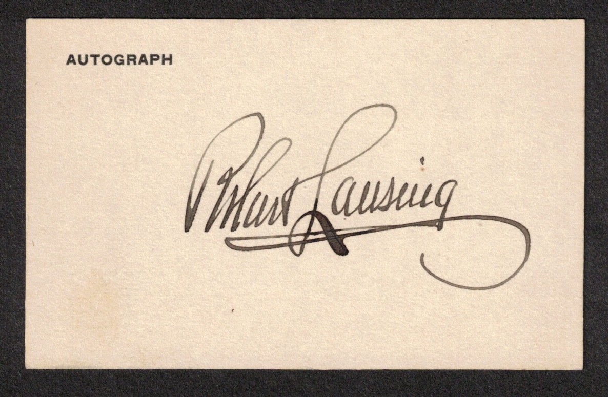 Robert Lansing United States Secretary of State Original Signed Autograph Card