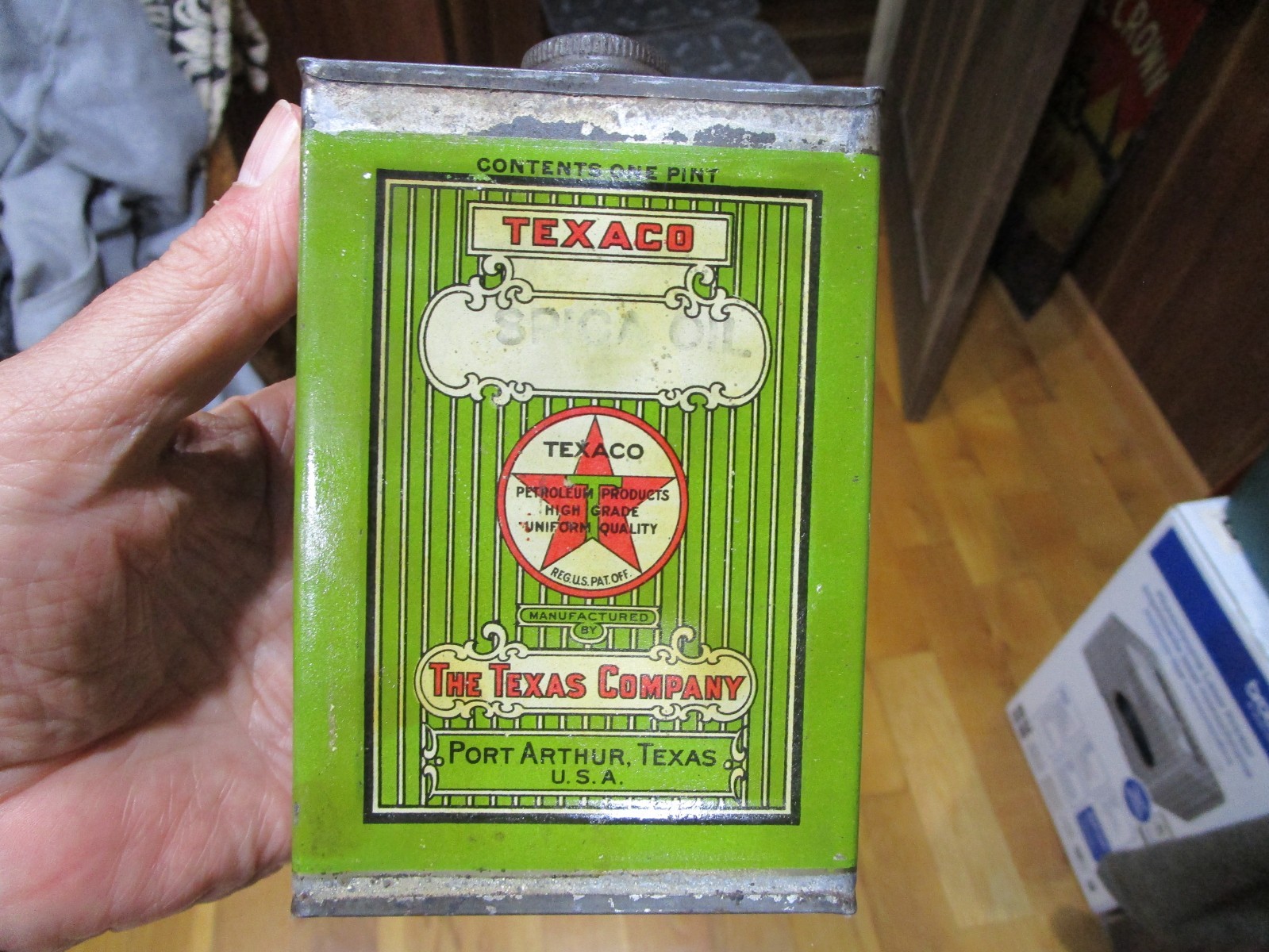 Vintage Texaco Spica Oil Can Unopened Port Arthur Tx Super Nice Can