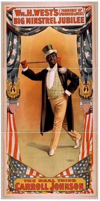Cincinnati New York 1898 Wm H Wests Big Minstrel Jubilee Carroll Johnson Poster