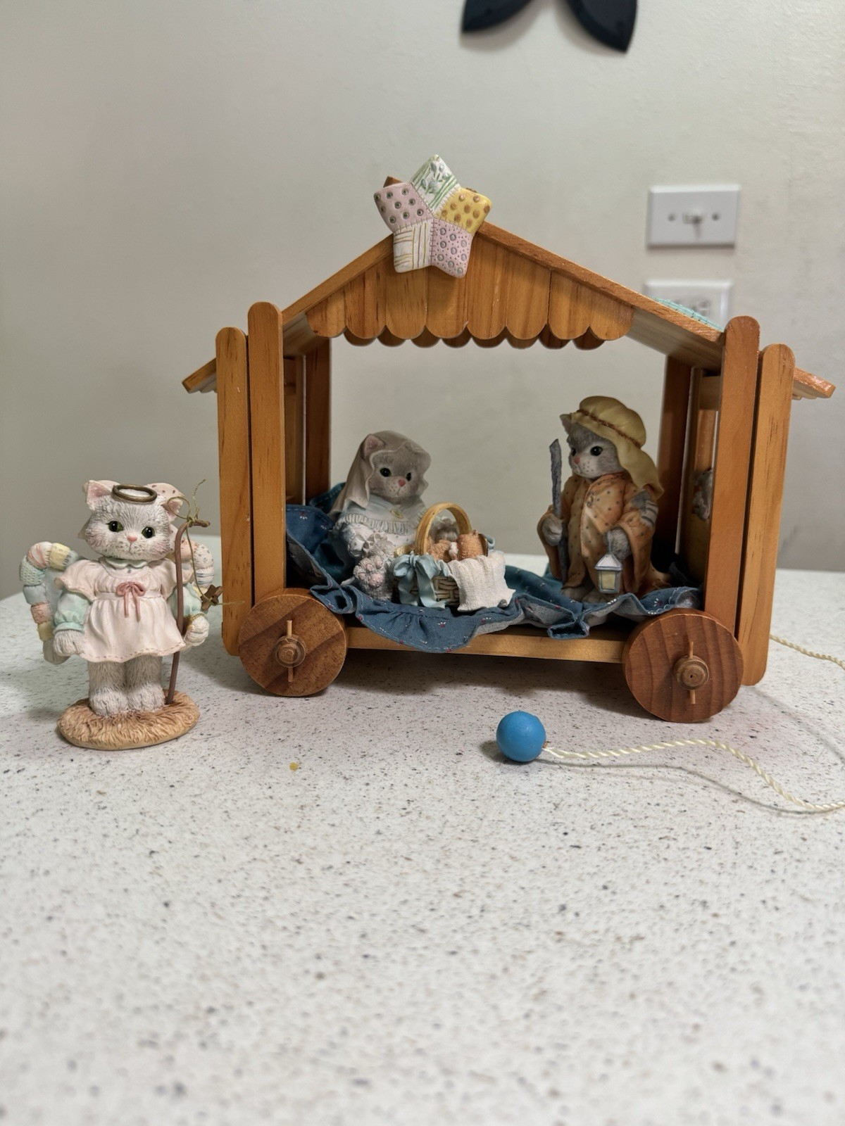 Enesco 1993 Calico kittens nativity set cats Christmas Priscilla Hillman
