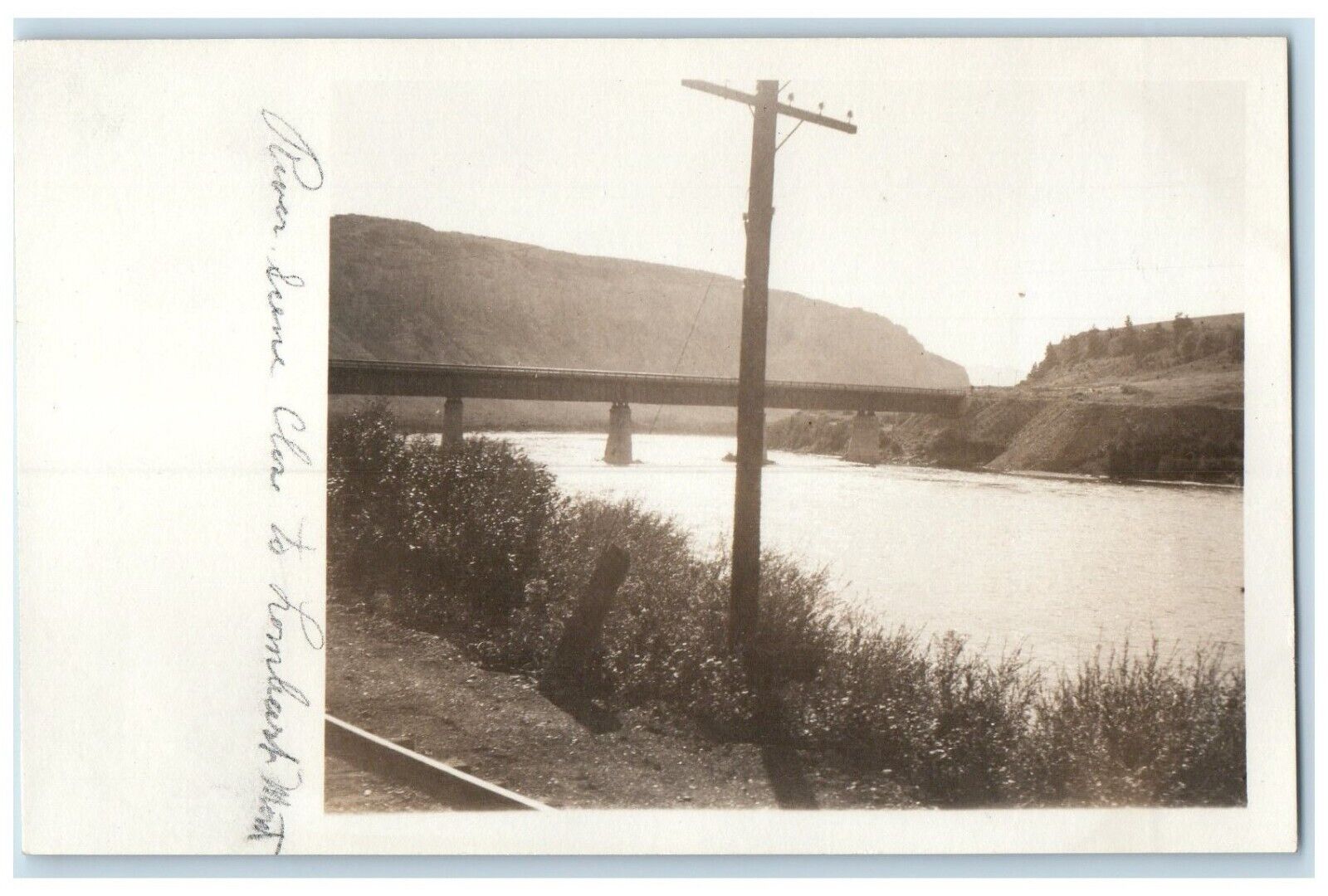 c1910\'s River Scene Close To Lombard Montana MT RPPC Photo Antique Postcard