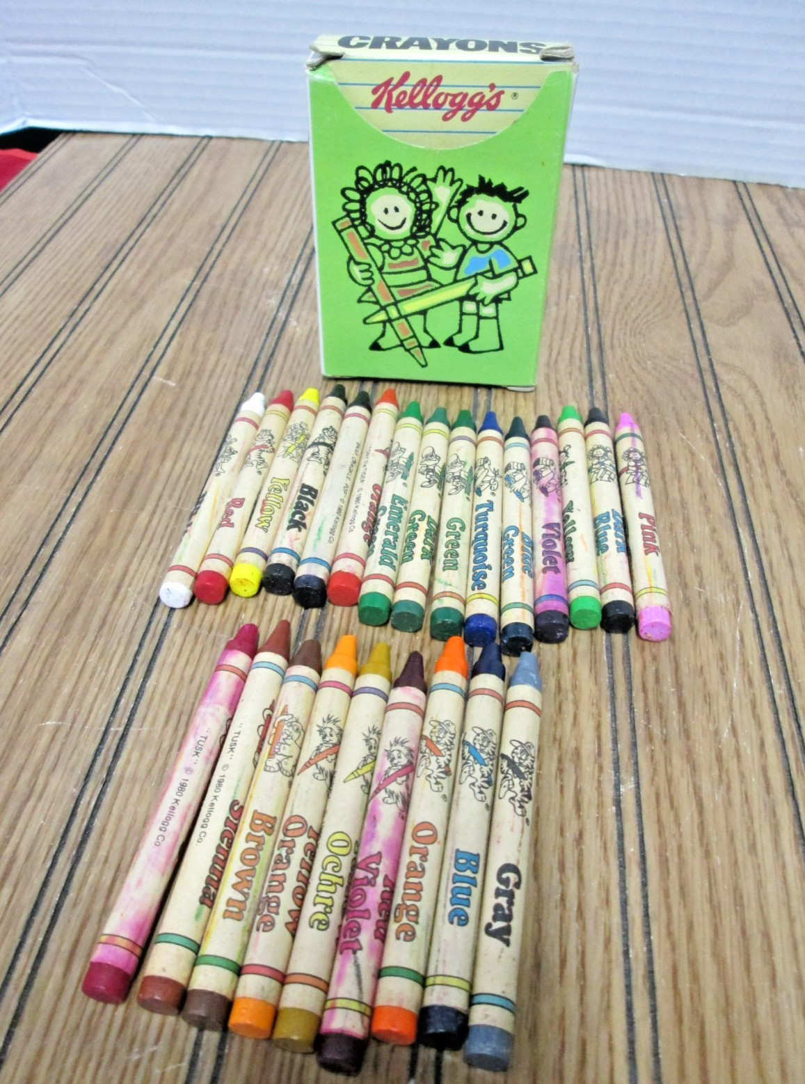 Vintage 1980 Kellogg\'s Cereal Crayons Box of 24 Tony Tiger Dig Em Snap Crackle +