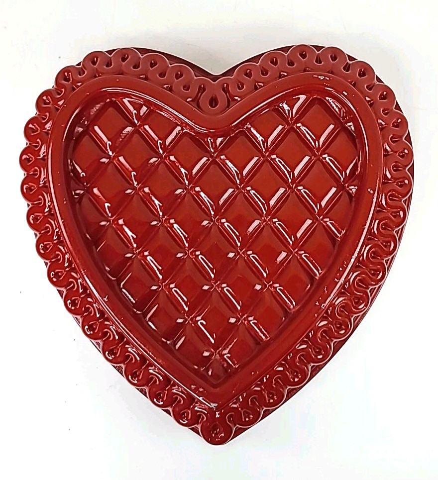 Nordic Ware Red Quilted Heart shaped Cake Pan Valentines Day baking