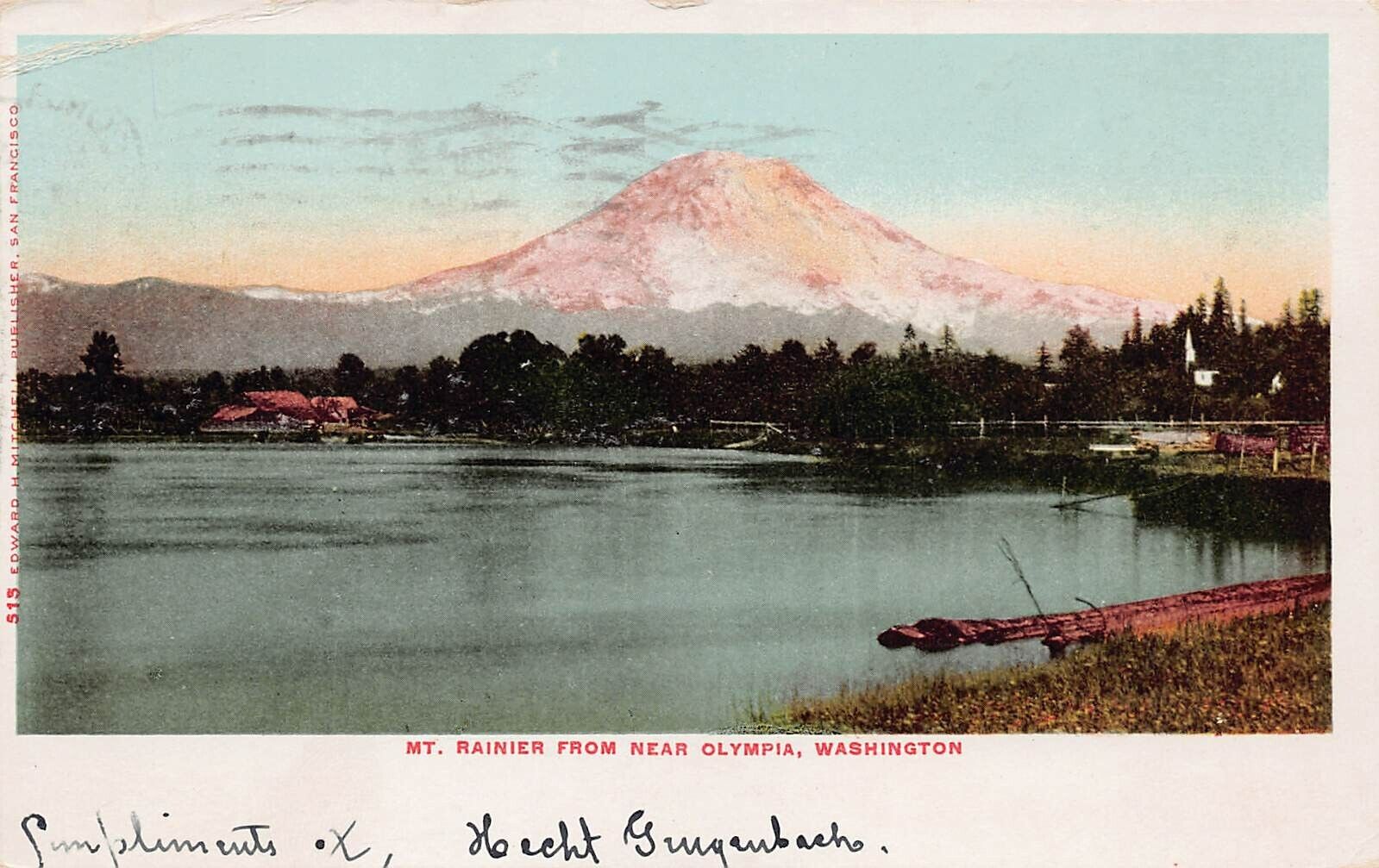 Mt Rainier Olympia WA Washington c1906 UDB Vtg Postcard Y8