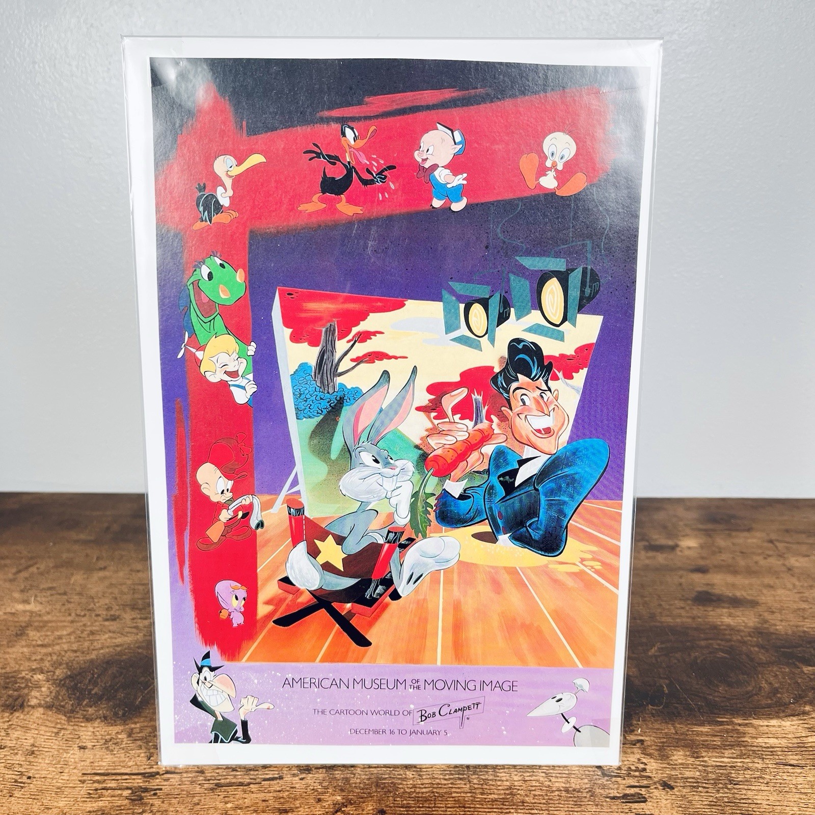 VTG Bob Clampett Mueseum of the Moving Image | Mini Poster Bugs Bunny 1989