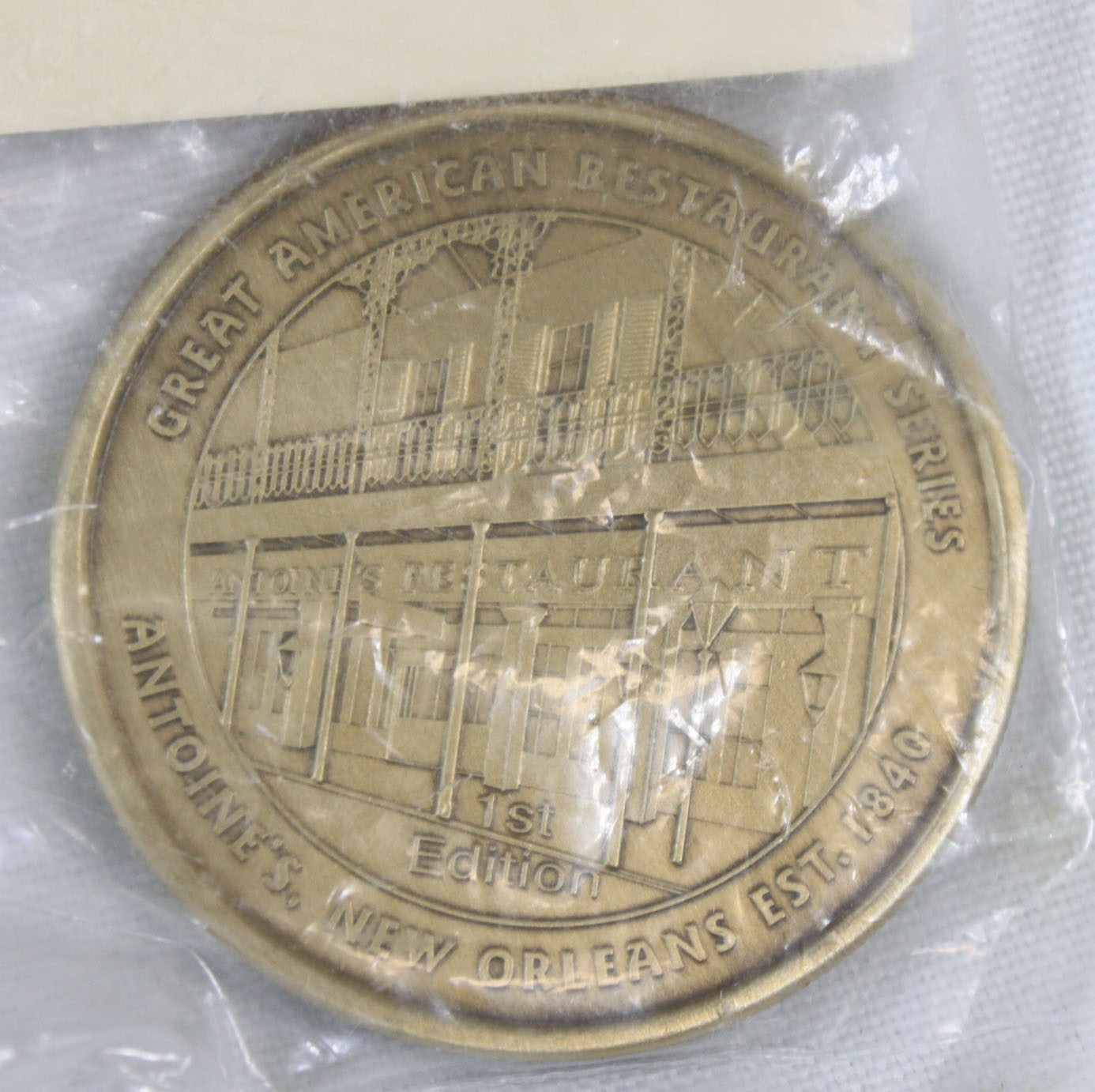 Vtg Antoine\'s Restaurant Medallion Great American Restaurant Series New Orleans