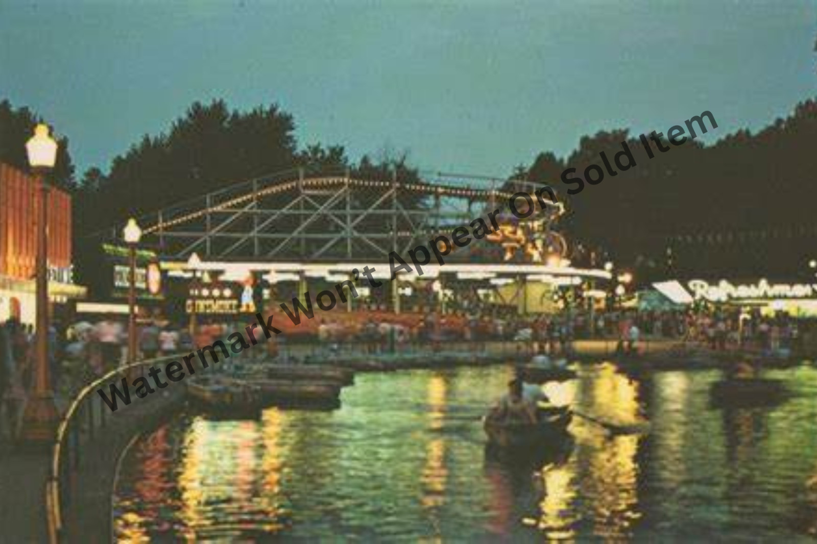 Kennywood Park Lake Coaster Pittsburgh Postcard Reproduction Print Photo 6x4\ Kennywood Park Lake Coaster Pittsburgh Postcard Reproduction Print Photo 6x4\