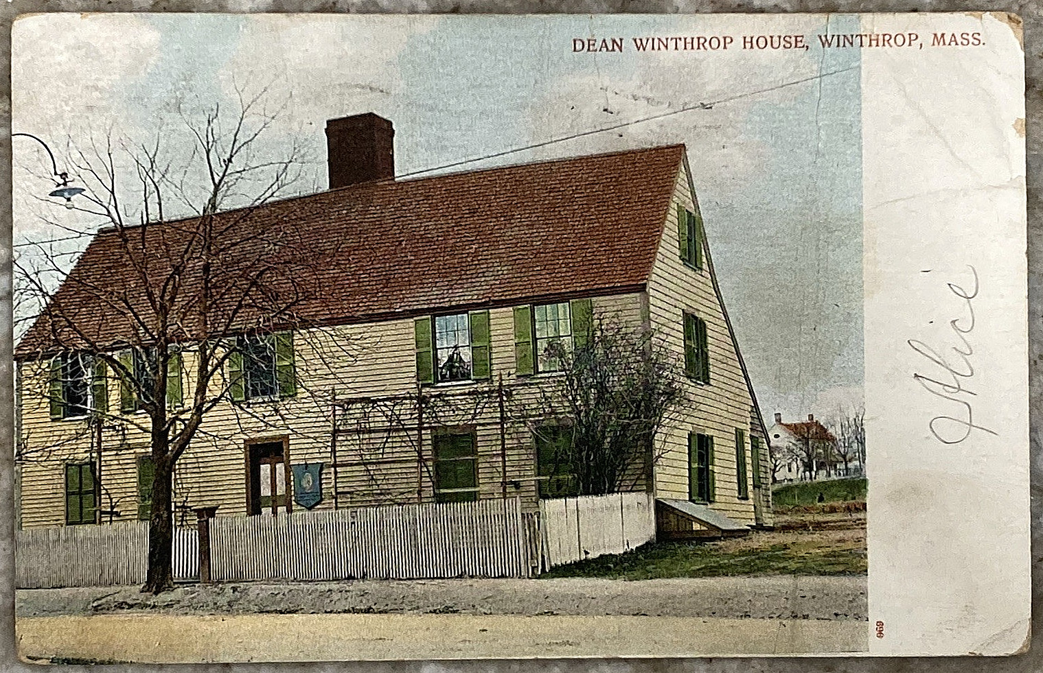 Dean Winthrop House Winthrop Massachusetts 1908 UDB Postcard C134