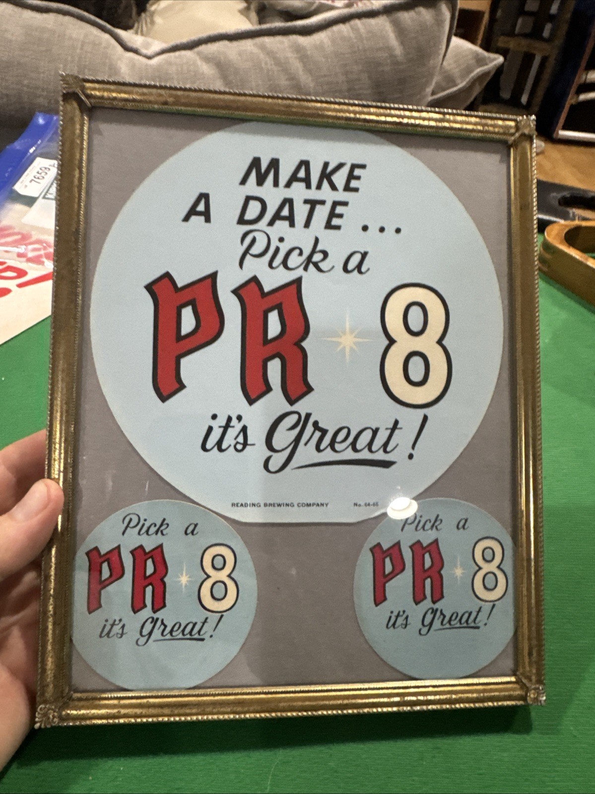 Reading Brewing PR-8 Cardboard Vintage Advertising In 8x10 Frame
