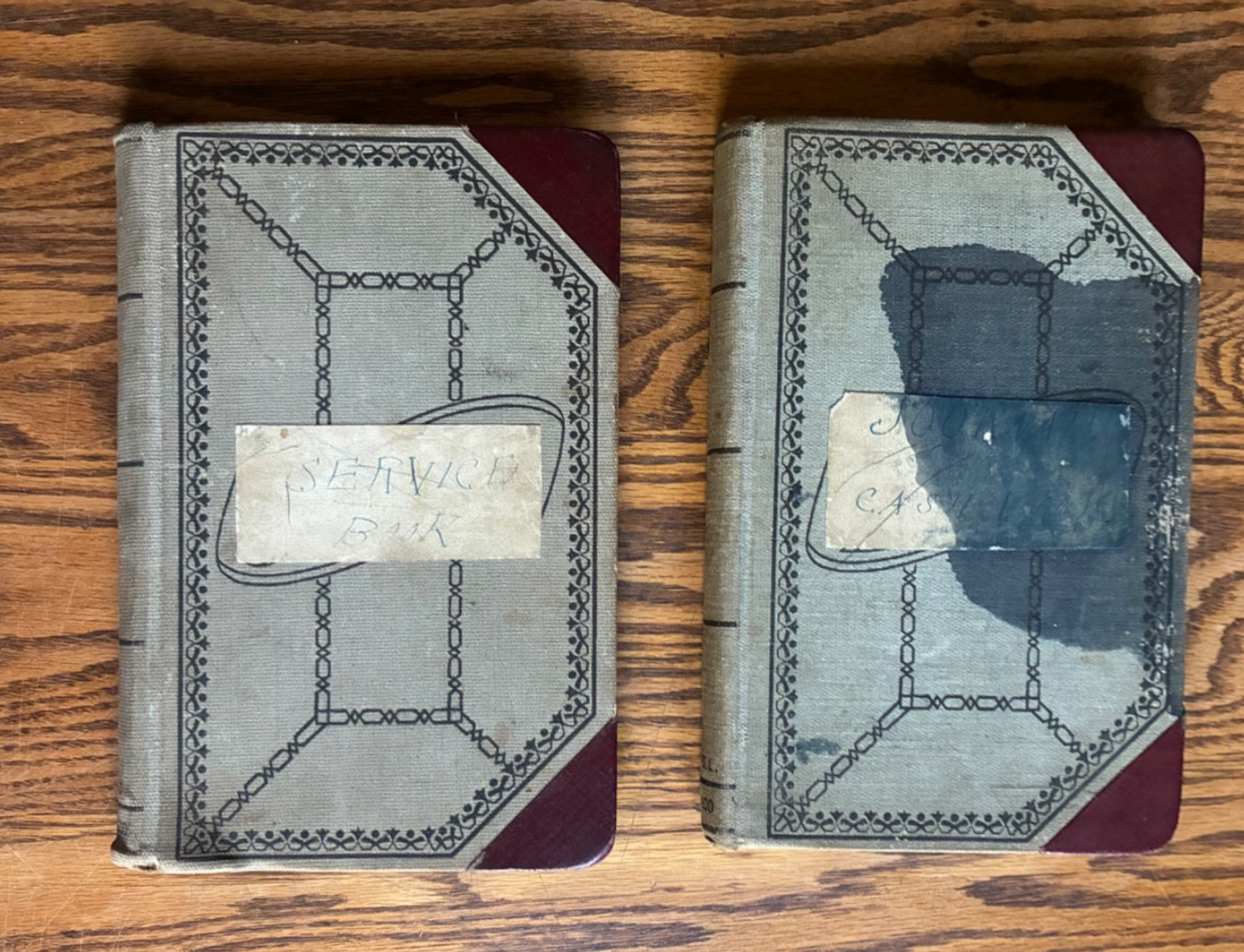 Antique 1929-1930 Plumbing Ledger Pair Palmyra PA Handwritten Journal