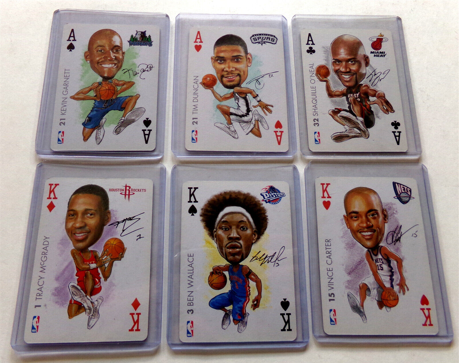 NBA Basketball Star Fridge Magnet Set 6 Ace & King Card Lot In Magnetic Displays