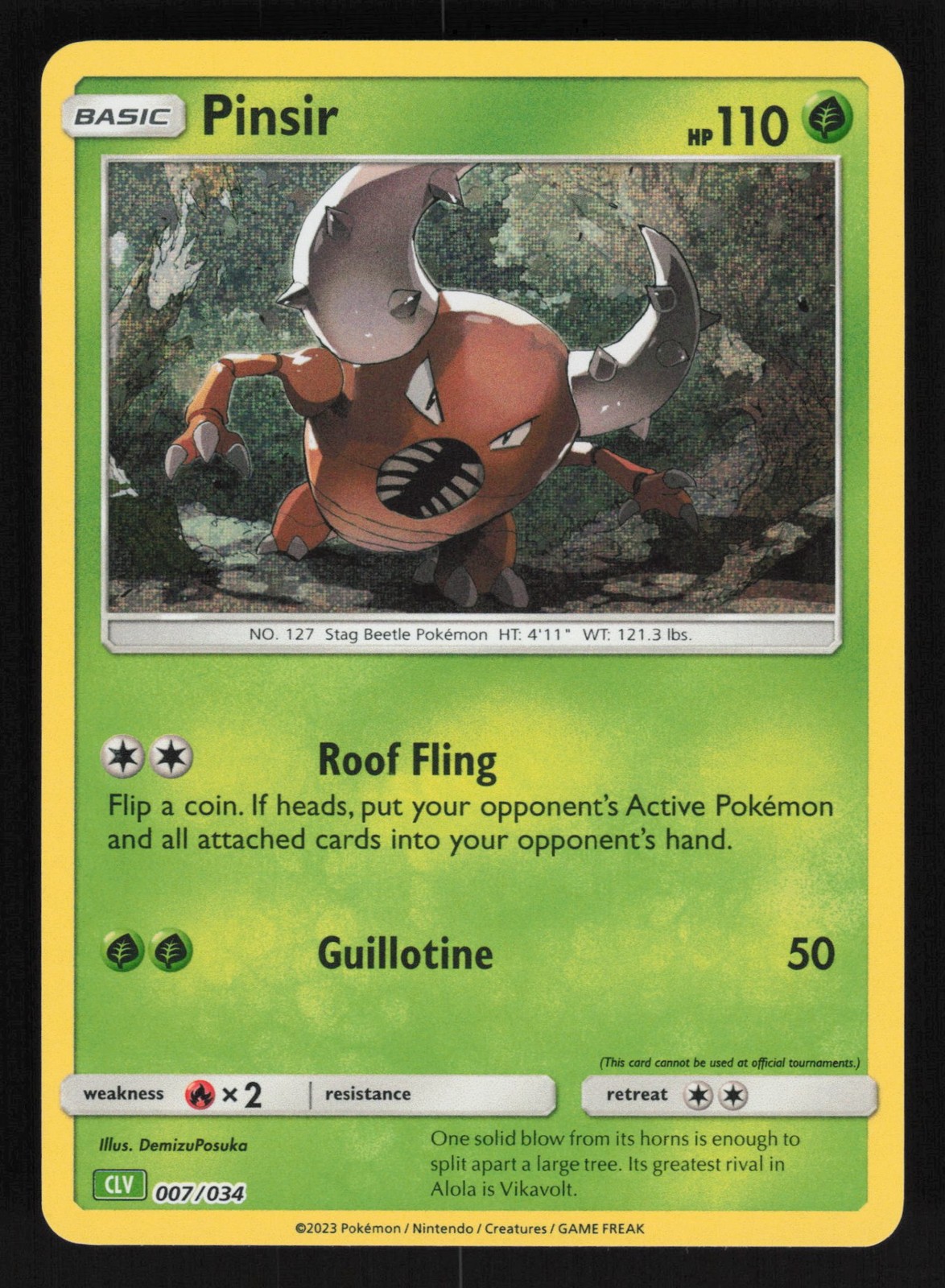 English NM Pinsir 007/034 CL Holofoil Pokemon Trading Card Game Classic