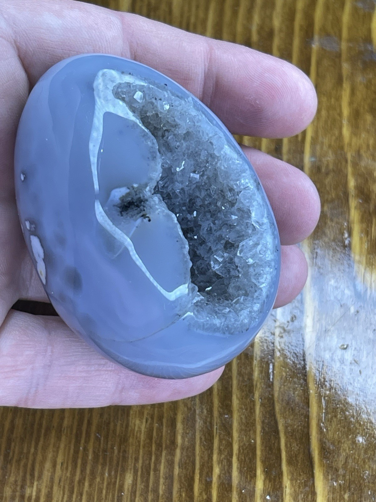 Blue Lace Agate Natural Polished Stone Heart 
