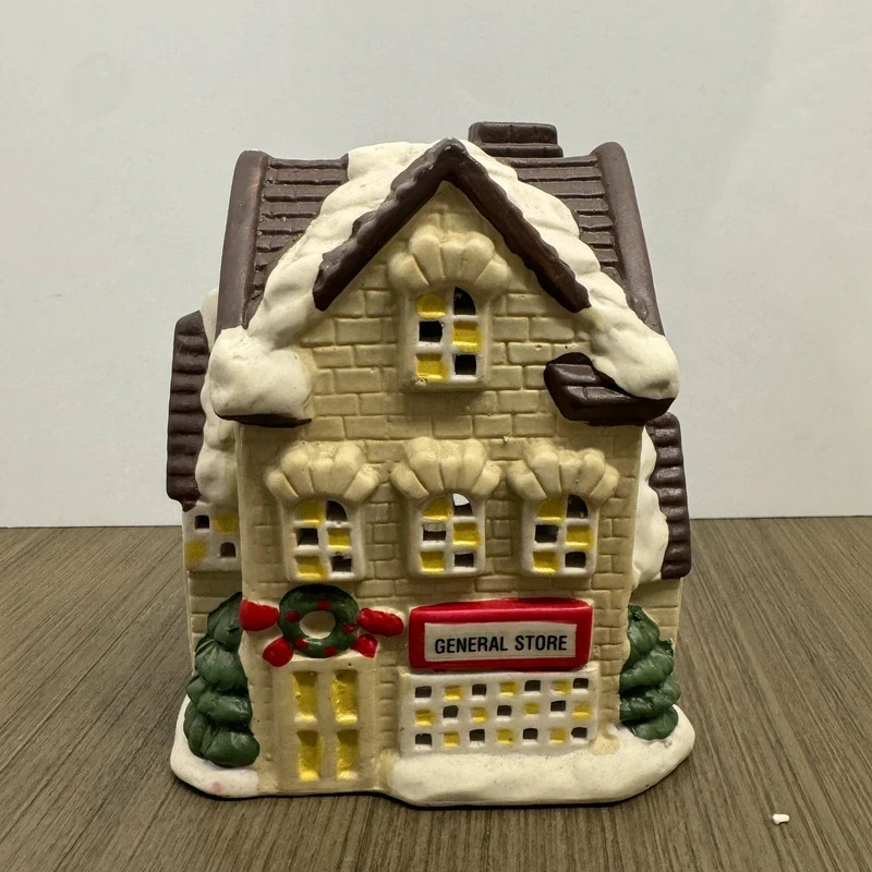 Vintage Winter Village Collectables General Store candle Holder