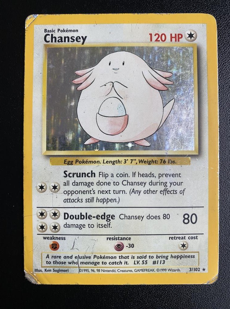 Chansey Holo 3/102 Base Set HP