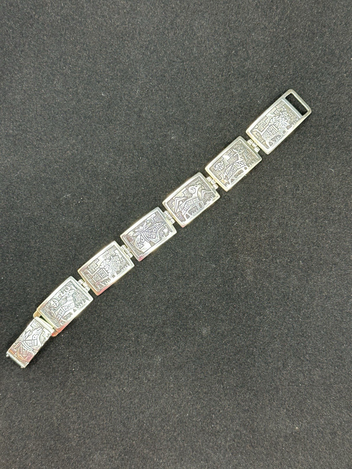 Sterling Navajo Roderick Tenorio RMT  Bear Dear Ram Animal Link Bracelet Vintage