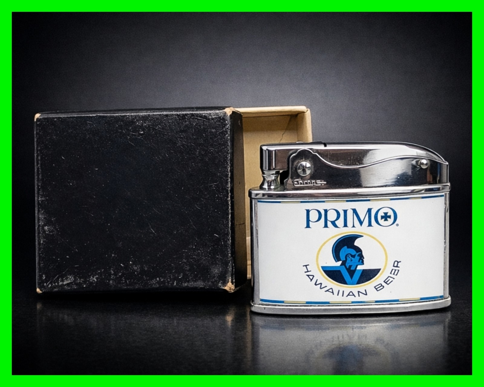 Vintage Primo Beer Advertising Petrol Lighter w/ Box - Pocket Lighter – Unfired 