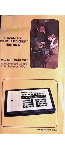 Fidelity Bridge Challenger Electronic Bridge Game MANUAL ONLY 1970s Computer