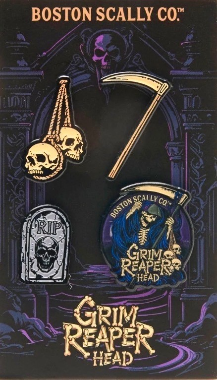 Boston Scally GRIM REAPER PIN SET. Will Ship the same day I receive from B.S.