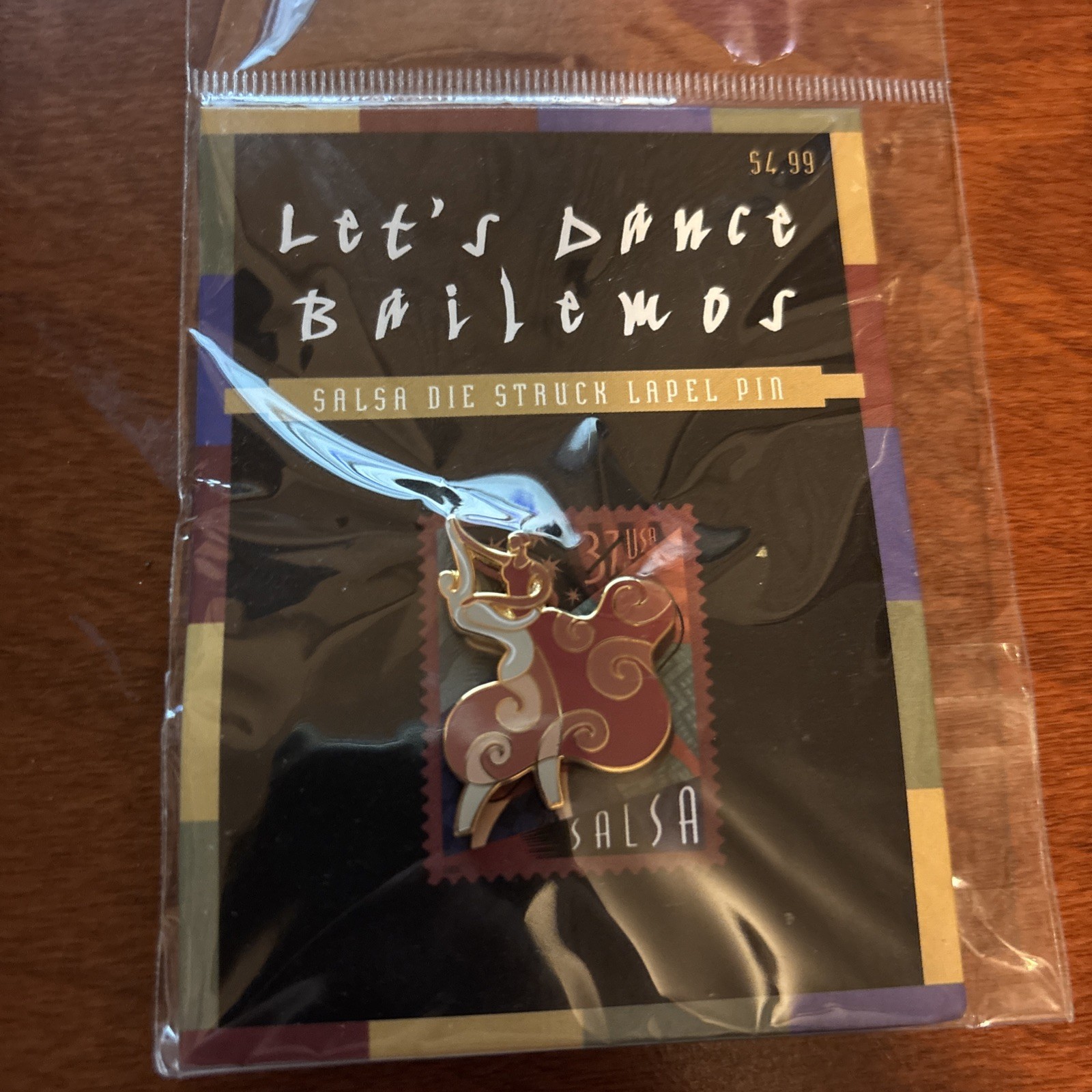 USPS Let's Dance Bailemos Salsa Struck Lapel Pin 37 Cents Stamp