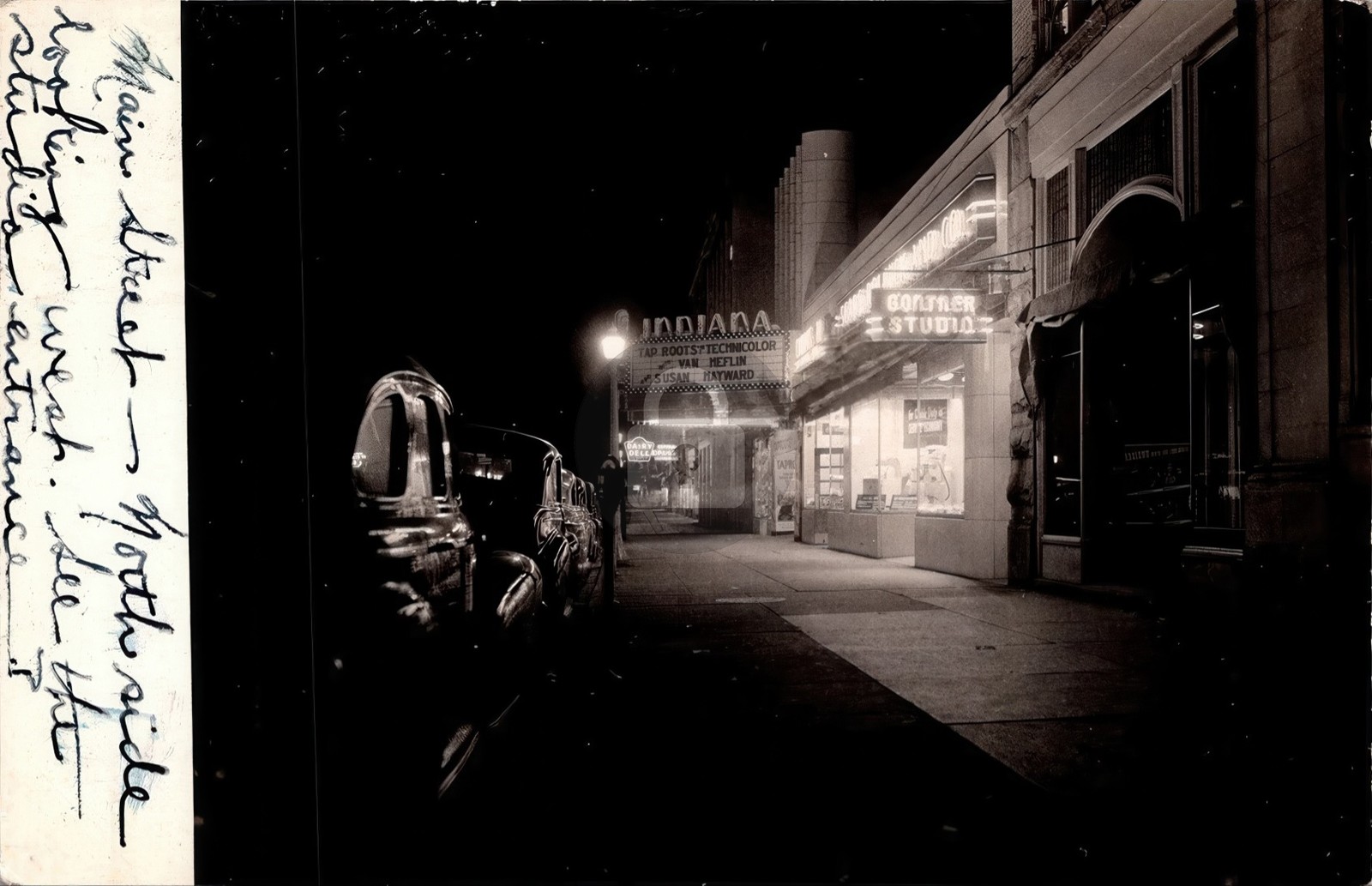 c1940s IN Indiana PA Pennsylvania Night Theatre RPPC Photo Postcard COPY