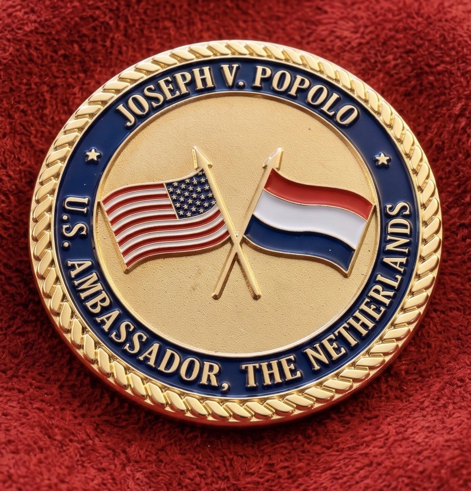 Rare Authentic Trump 47 US Netherlands Ambassador Joseph Popolo Challenge Coin