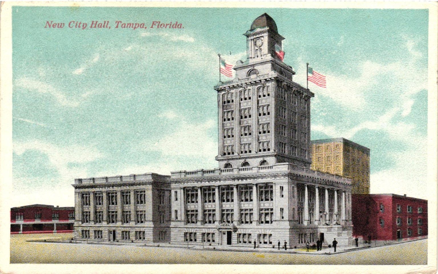 New City Hall Tampa Florida Postcard Early 1900s Architecture