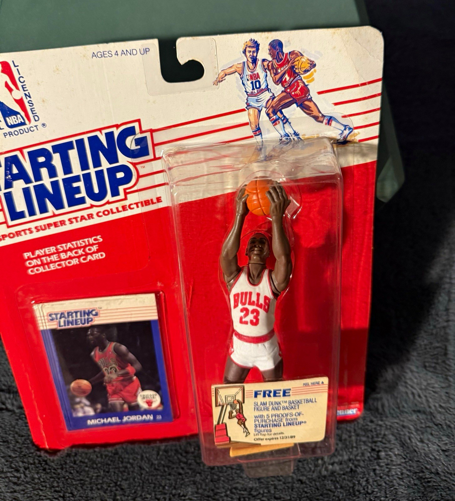 Starting Lineup Michael Jordan Chicago Bulls #23 Figure w/ Collector Card 1988