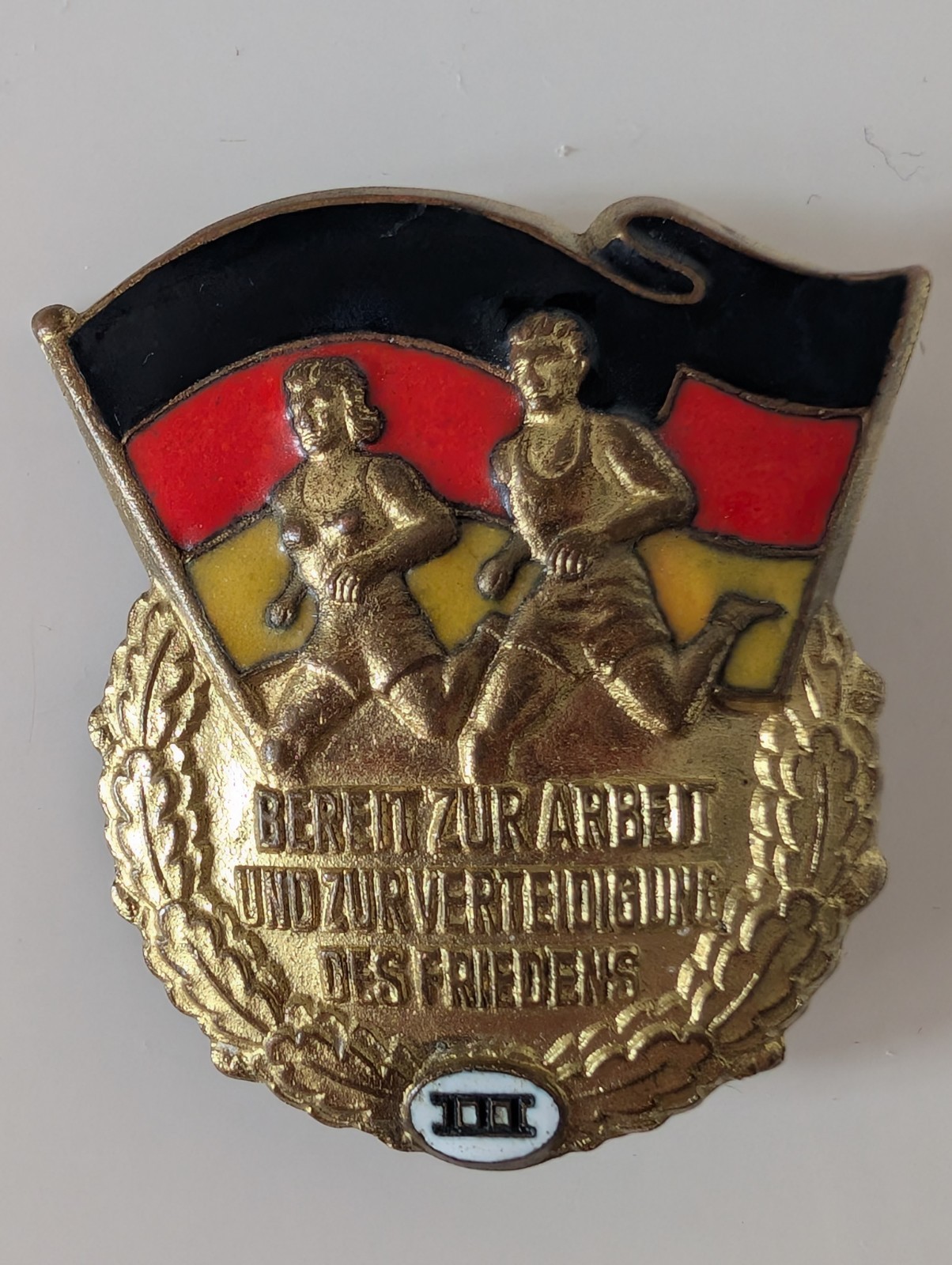 Early GDR Sports Badge Ready for Work and Defence Level III No. 38943
