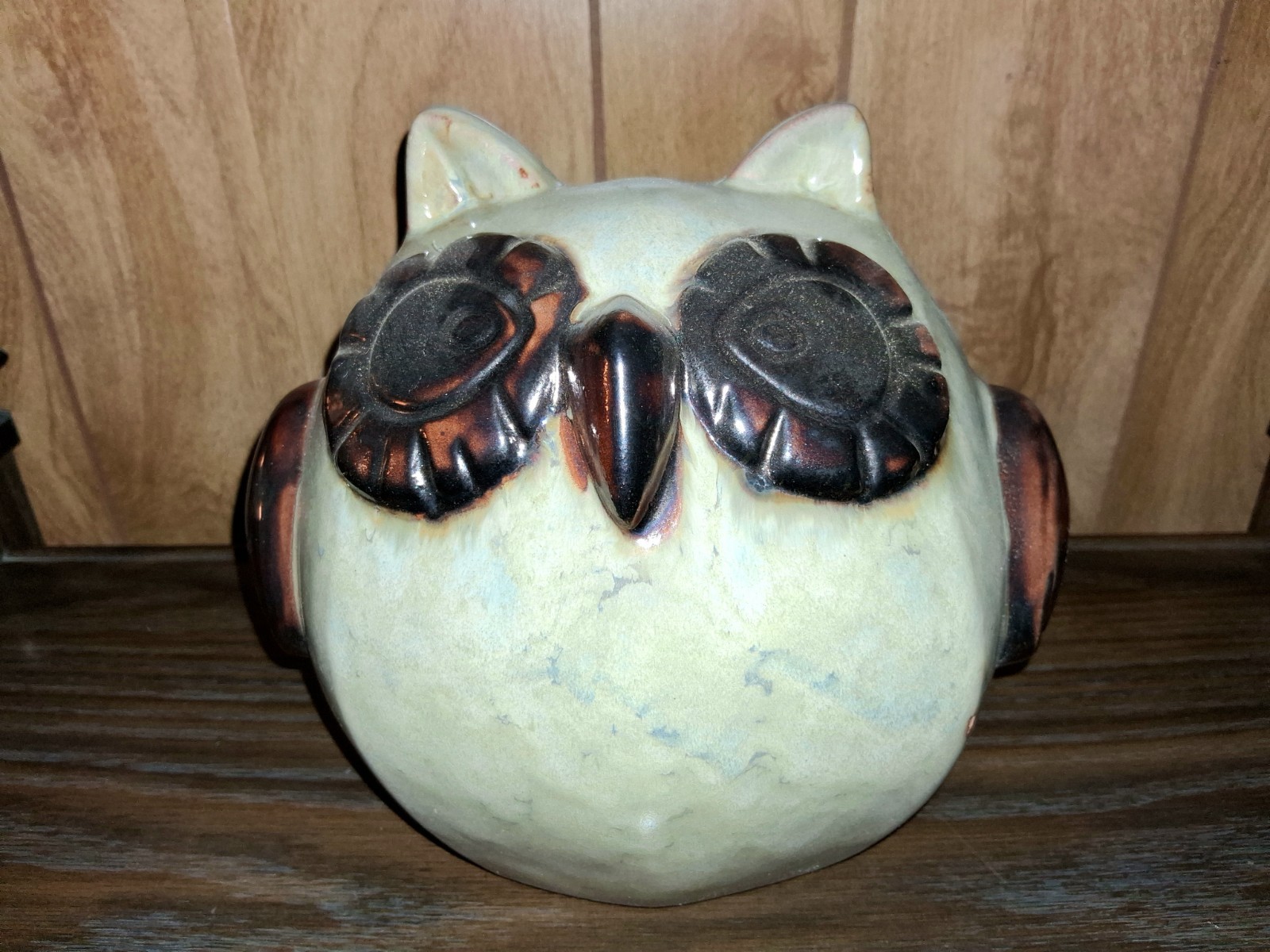 Vintage Studio Pottery Owl, unique look & shape, 4 1/2