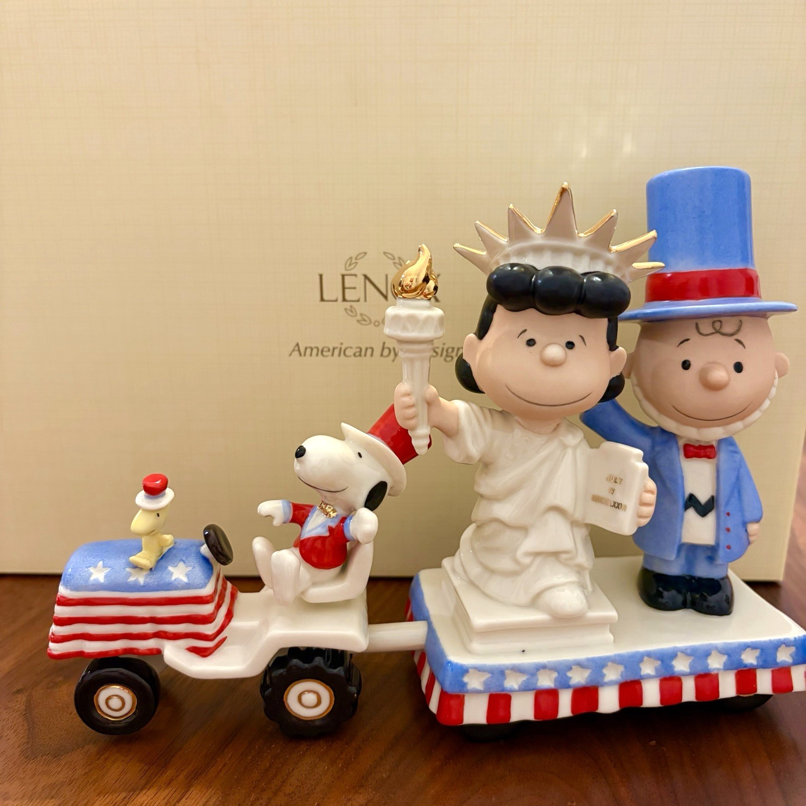 Lenox It’s Independence Day Charlie Brown Patriotic Parade Snoopy in BOX COA