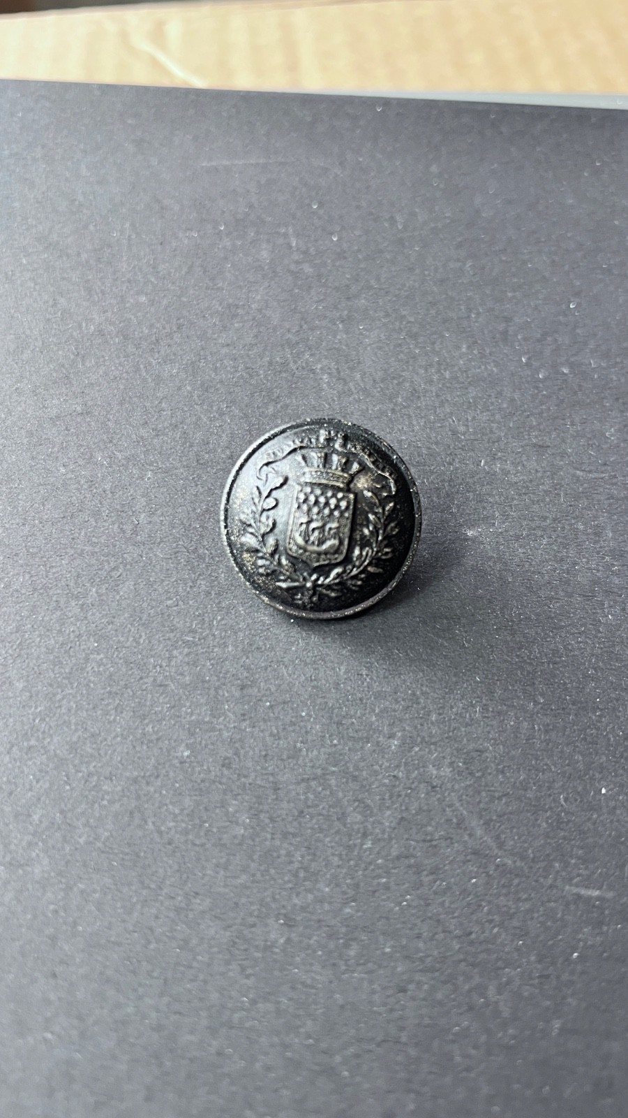 Antique French Livery Button Coat of Arms City of Nantes Ship Ermine AM & Cie Antique French Livery Button Coat of Arms City of Nantes Ship Ermine AM & Cie