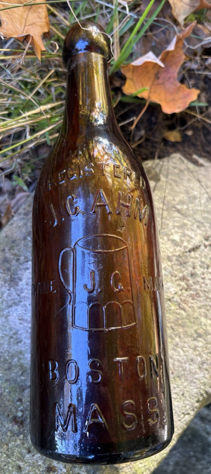Antique 1890s J. Gahm Boston, MA. - Joseph Schlitz's Milwaukee Lager Beer Bottle