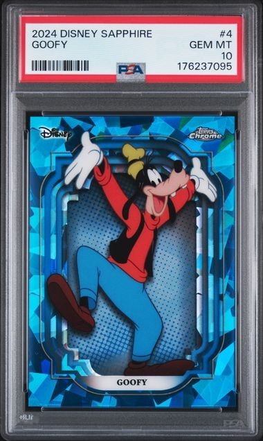 2024 Topps Chrome Disney Sapphire #4 Goofy PSA 10