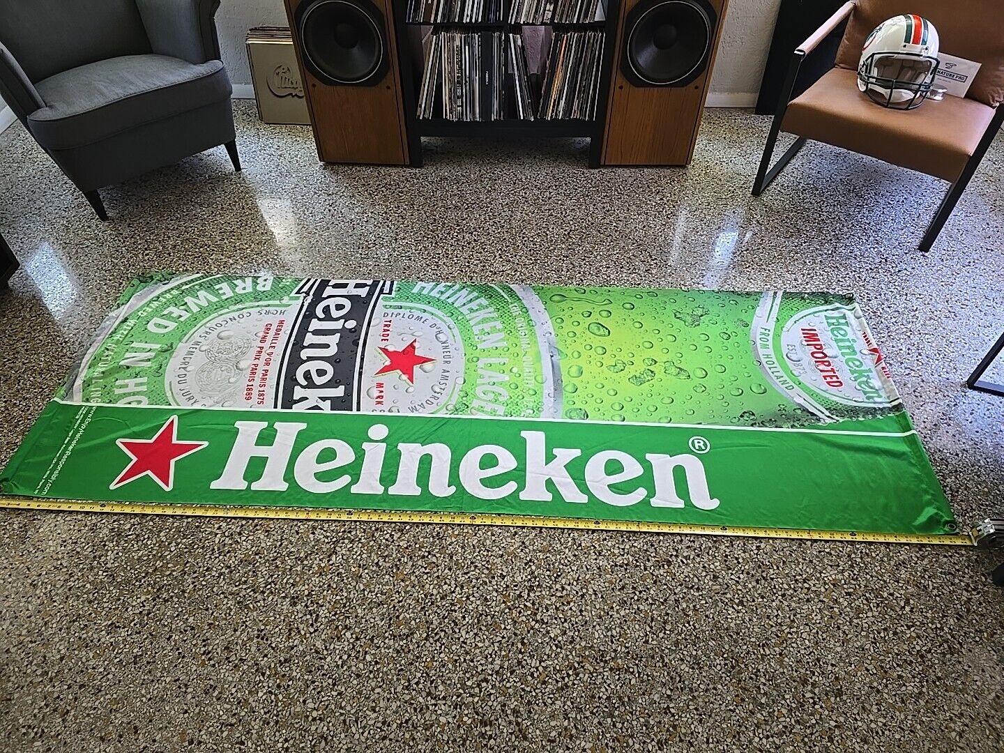 Vintage Thick Cloth Heineken Beer Banner 94 Inches X 35 Inches