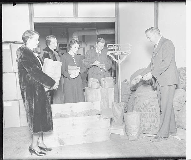 Teachers Being Paid with Food 1933 Photo Potatoes for Pay. When the banks clos
