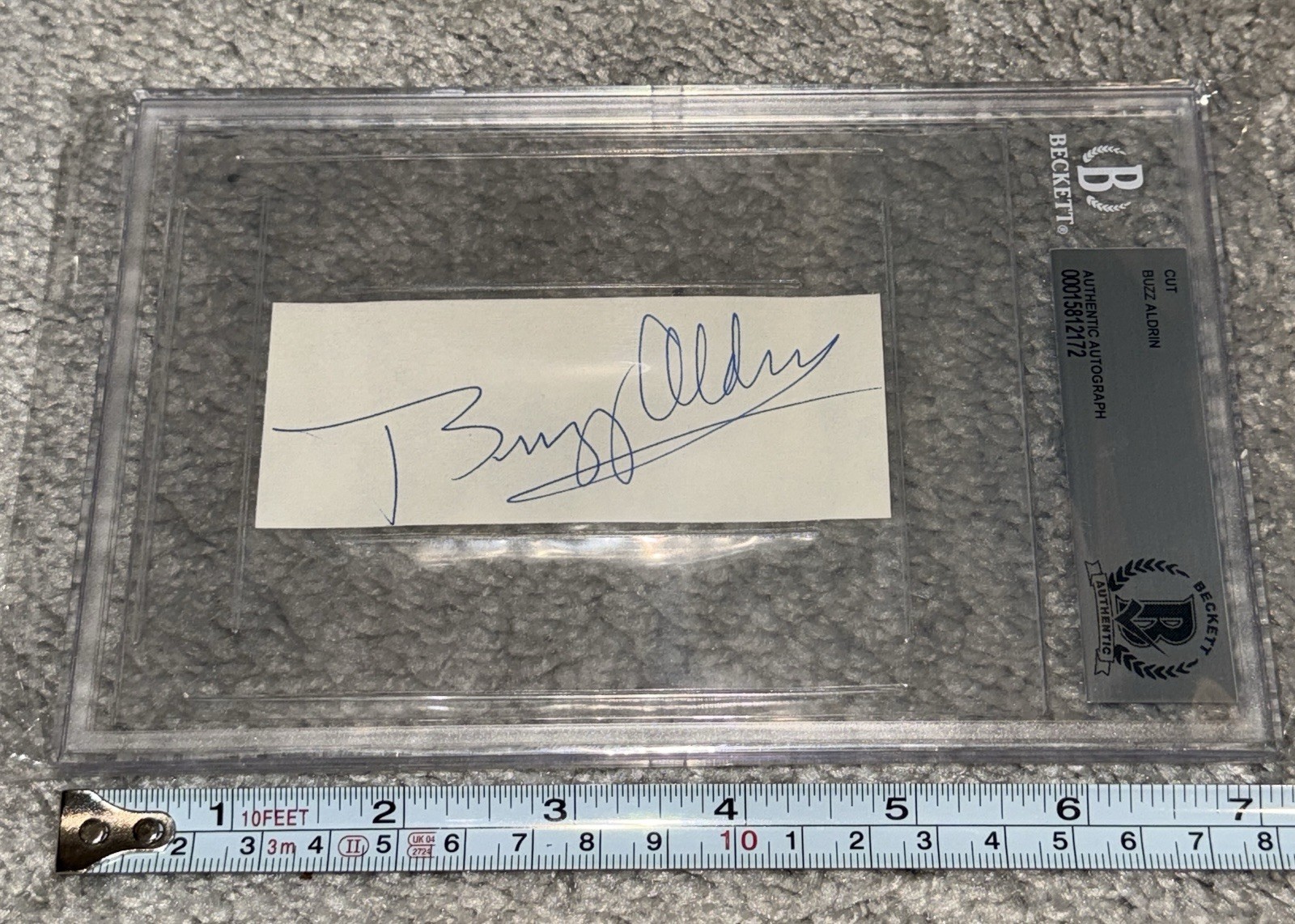 BUZZ ALDRIN Apollo 11 Hand Signed autograph BAS slab - NASA Astronaut MOONWALKER