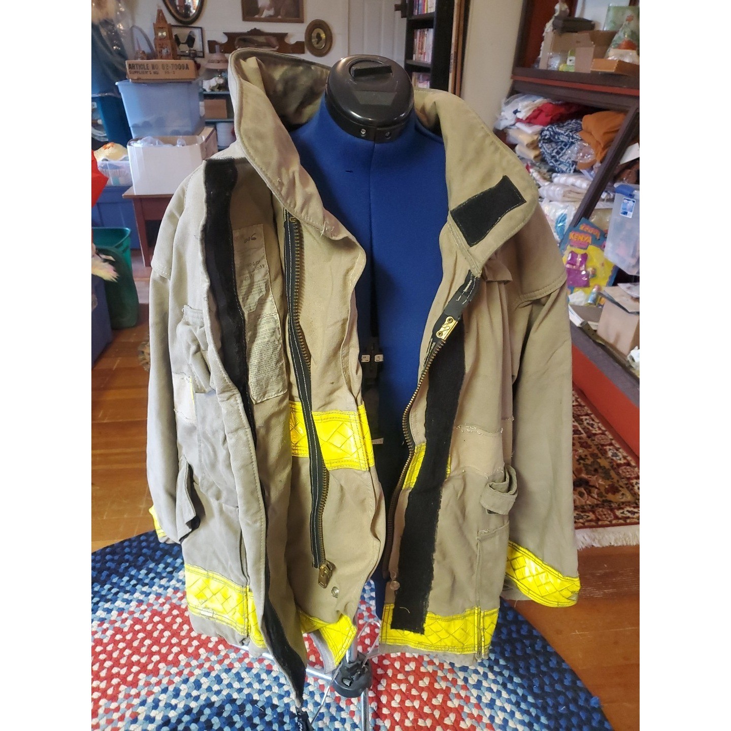 Vintage Retired Firefighter Turnout JACKET FIRE COAT USED *SHELL ONLY* 48x31