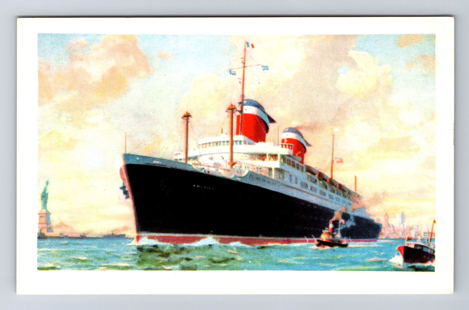 SS America, Ship, Transportation, Antique, Vintage Postcard