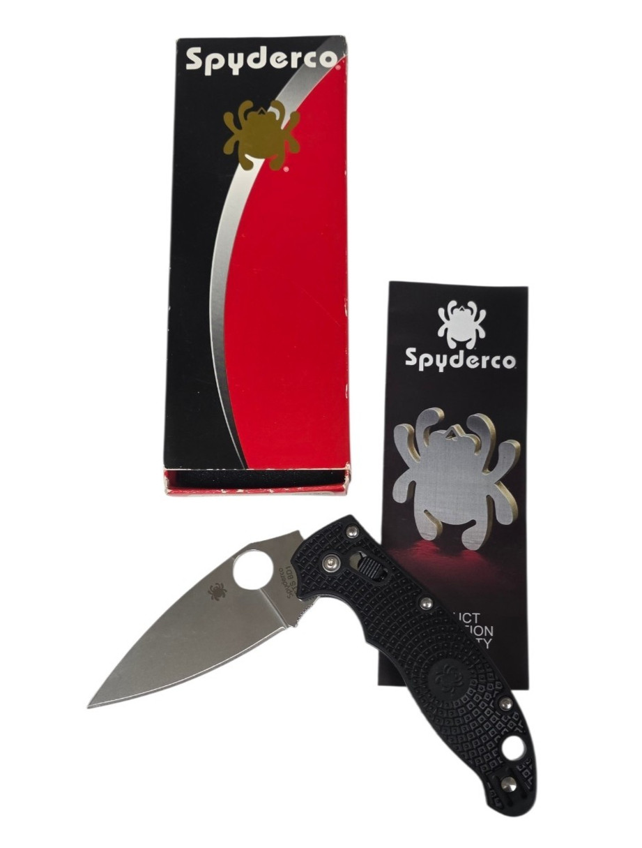 Spyderco Manix 2 Lightweight C101PBK2 Folding Pocket Knife Black FRCP Plain NIB
