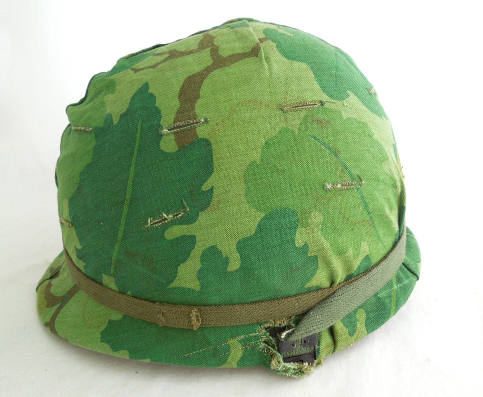 * Original U.S. Army M1 Helmet w/ Mitchell Reversible Camo Pattern Cover VN Era