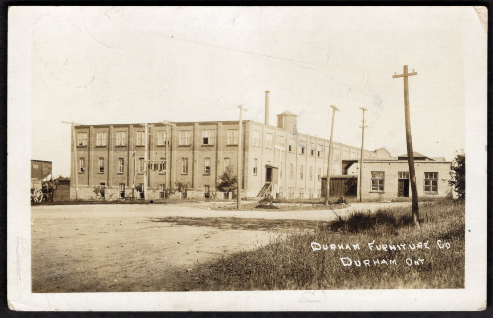 Canada DURHAM Ontario 1928 Street View Furniture Factory. Real Photo Postcard