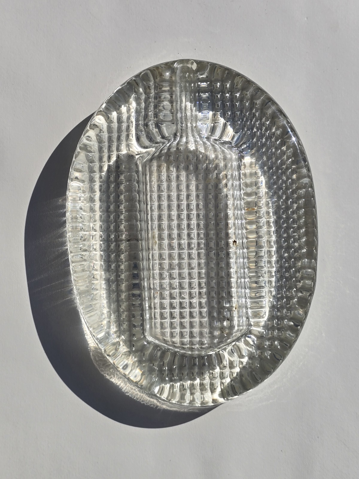 Comoy\'s of London Clear Crystal Heavy Glass Ashtray made in Italy 7\
