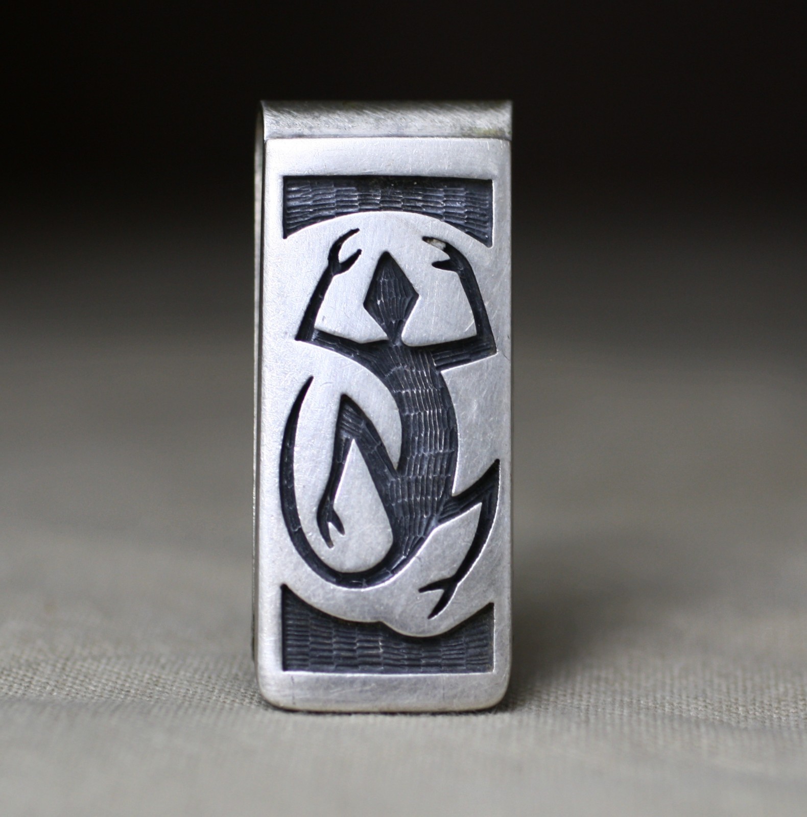 Vintage Hopi Native American Sterling Silver Money Clip