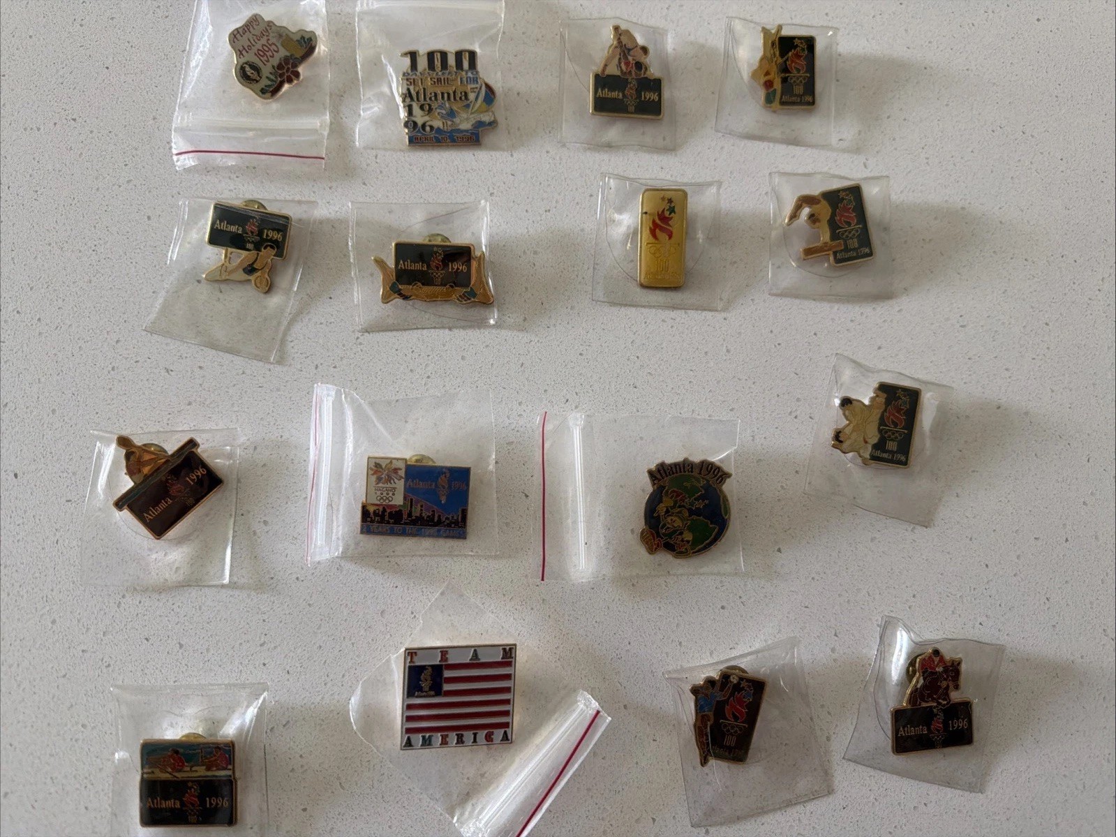 Lot of 16 Olympic  Souvenir Pins 1996 Atlanta Olympic Games …Brand New