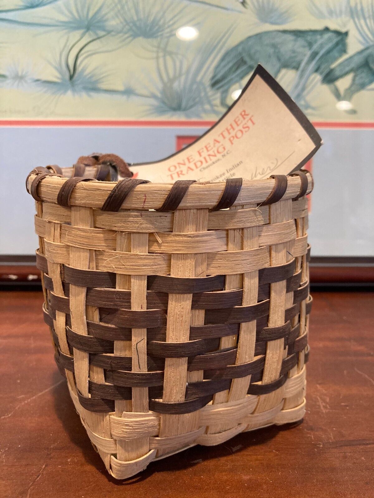 Vintage Indian Basket by Frieda Panther Cherokee White Oak