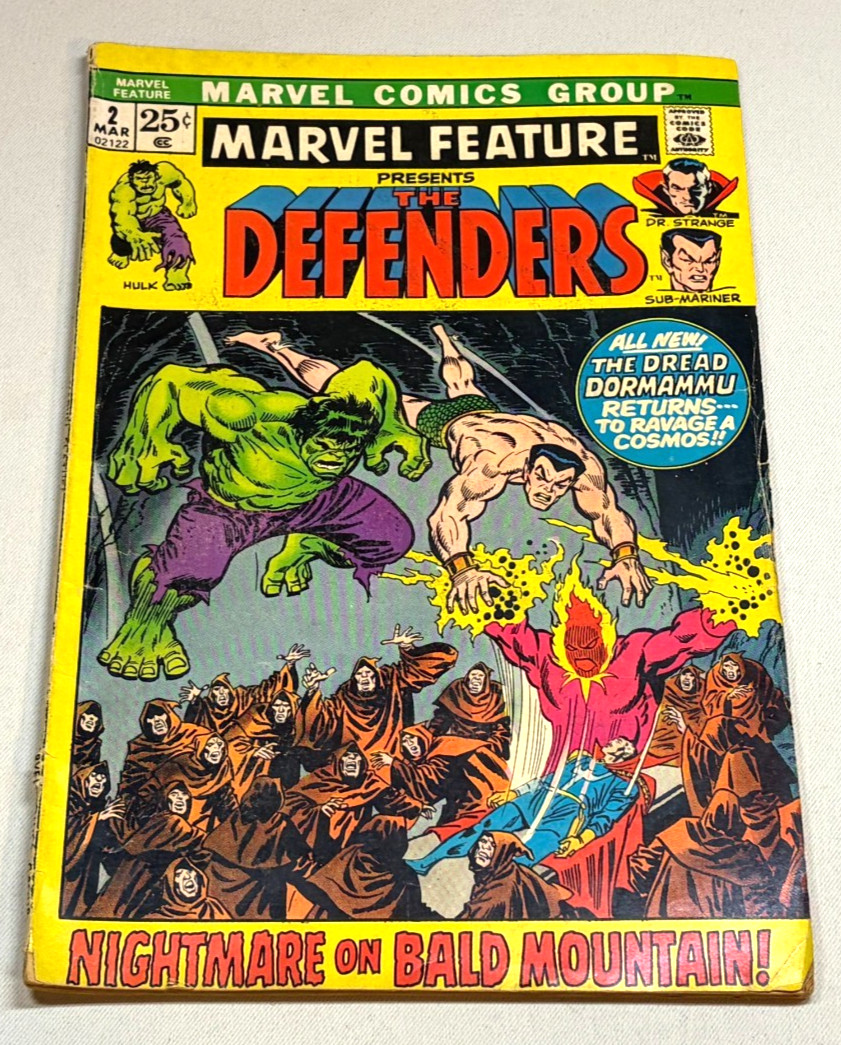 Marvel Feature #2 1972 1st Defenders Group Assemble Hulk Strange Sub-Mariner GD Marvel Feature #2 1972 1st Defenders Group Assemble Hulk Strange Sub-Mariner GD