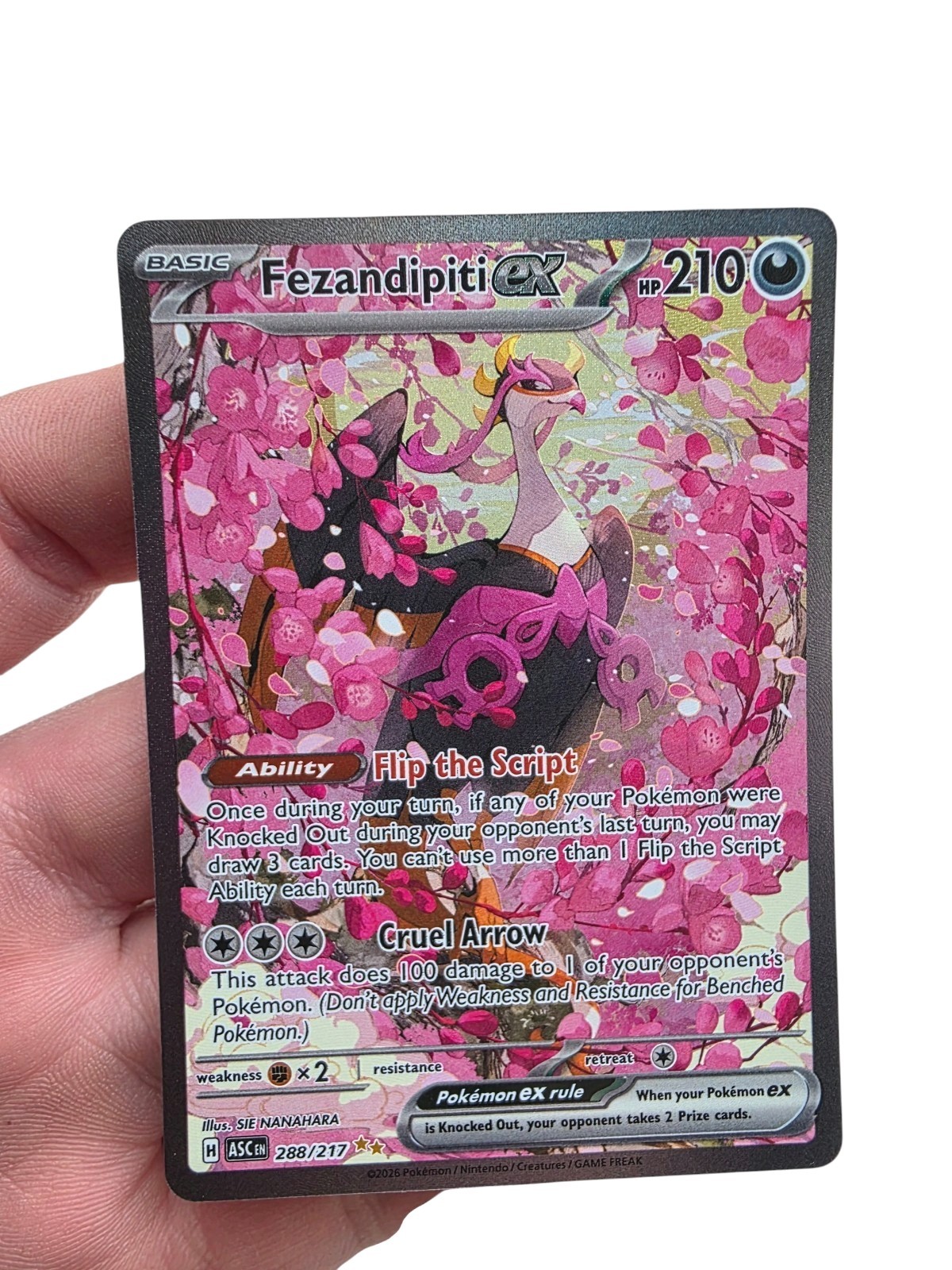 Pokemon TCG Fezandipiti ex 288/217 Illustration Rare Ascended Hero’s English Pokemon TCG Fezandipiti ex 288/217 Illustration Rare Ascended Hero’s English